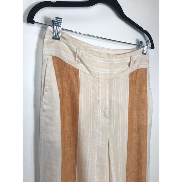 Ettitwa Anthropologie Linen Wide Leg Stripe Pants Women's 0 Airy Everyday Beachy - Picture 2 of 9